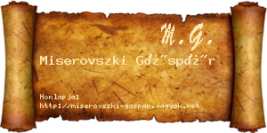 Miserovszki Gáspár névjegykártya
